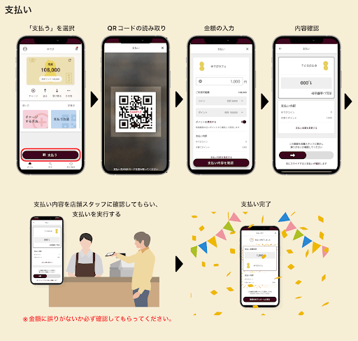 「ゆでぴ」支払い方法キャプチャ